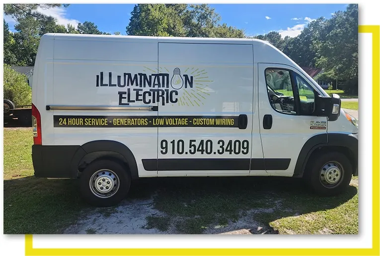 Illumination Electric service van ready for 24/7 emergency electrical calls in Leland, NC