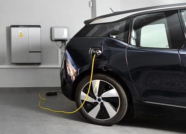 Electric vehicle charging from a home EV charger installed in Leland, NC