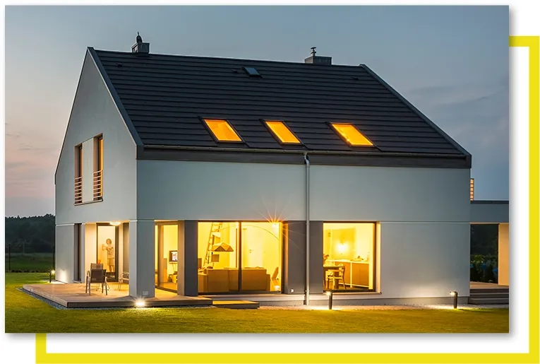 Home with warm interior lighting after residential electrical work in Leland, NC