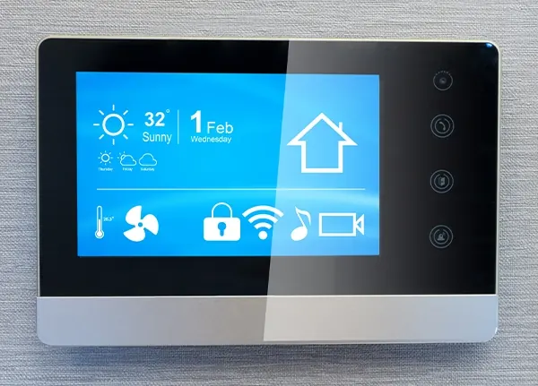 Smart home control panel installed with low-voltage wiring in Leland, NC